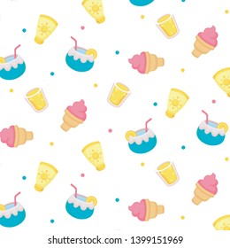 Colorful Summer Pattern with Cute elements