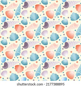 colorful summer pattern from sea shells
