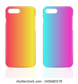 Colorful summer phone cases isolated on white background 