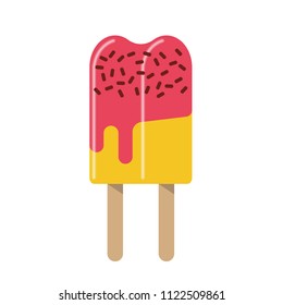 Colorful summer popsicle, delicious summer sweet cool dessert