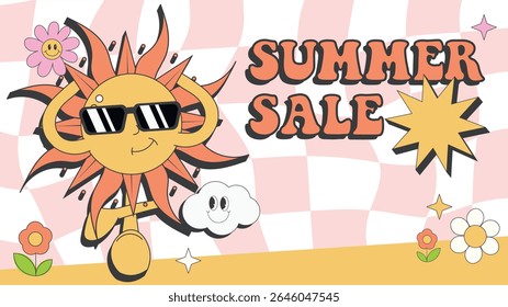 Colorful Summer Sale Banner Design Horizontal Poster Layout