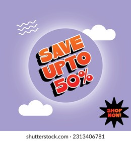 colorful Summer sale post design for social media marketing in square format
