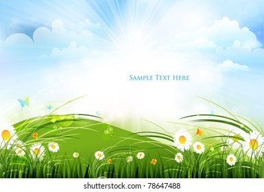 colorful summer scene design