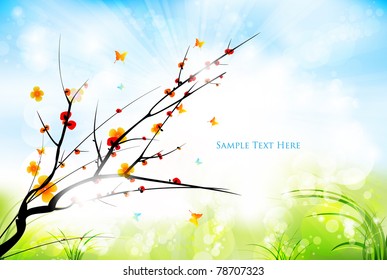 colorful summer scene design