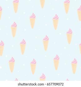 Colorful summer seamless background. Stylish vector illustration for printing fabric, paper, wallpaper, cover, banner. Template for your design. Ice cream, sweets.