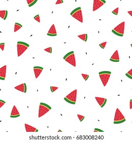 Colorful summer seamless background. Stylish vector illustration for printing on fabric, paper, wallpaper, cover. A template for your design with a watermelon image.
