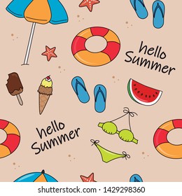 Colorful summer seamless pattern. Design for fabric, textile, decor.
