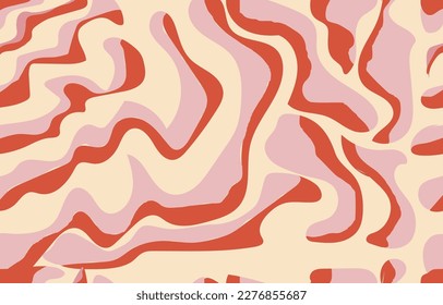 Colorful summer seamless pattern with hand drawn Wave elements. Fashion print design, vector illustration