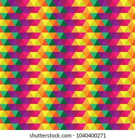 Colorful summer seamless pattern with triangles.vector illustration.