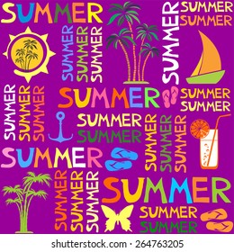 Colorful summer seamless pattern. Vector illustration