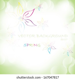 Colorful summer spring background with abstract flowers 