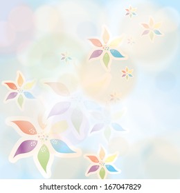 Colorful summer spring background with abstract flowers 