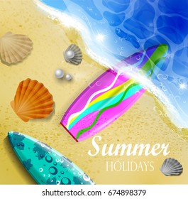Colorful Summer Surfing Design