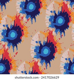 Colorful summer Tie Dye boutique patterns in vector , graffiti patterns design, illustrator vector art.
