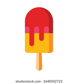 Colorful summer treat vector illustration popsicle with red and yellow layers