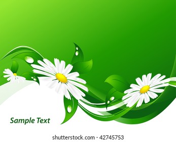 colorful summer vector background with chamomiles
