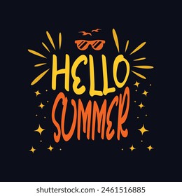 Colorful summer vibes vector t-shirt design 