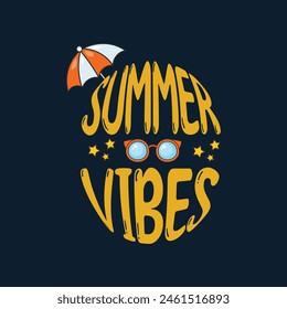 Colorful summer vibes vector t-shirt design 