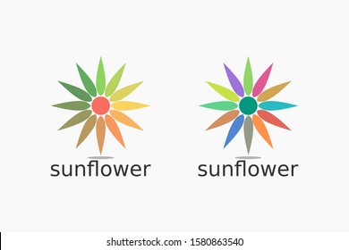 colorful sun flower concept logo. symbolizes company loyalty