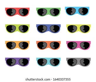 Colorful Sun Glasses Cartoon Vector Pack