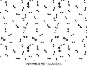 Colorful Sun Glasses Pattern Black Gold Silver
