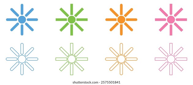 Colorful Sun icon. Colorful Brightness icon. Sun illustration for website, interfaces, mobile apps-Vector illustration