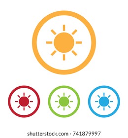 Colorful Sun Icons With Rings