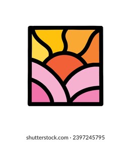 Colorful Sun Logo Vector Design illustration Emblem