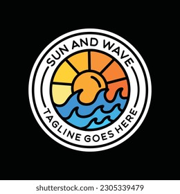 Colorful Sun Logo Vector Graphic Design illustration Badge Emblem Symbol and Icon