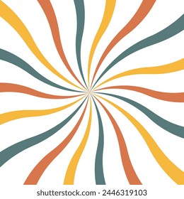 Bunte Sonnenstrahlen Sunburst Muster Hintergrund. Abstrakter Comic bunter Vintage-Hintergrund. Pop Art Cartoon-Stil, Sonnenlicht, Sonnenburst Hintergrund.