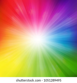 Farbvoller Sonnenburst-Hintergrund mit Farbverlauf-Mesh, Vektorillustration-Illustration