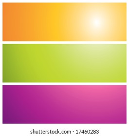 colorful sunburst banners, vector illustration