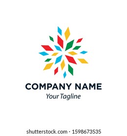 Colorful Sunburst Icon Vector Logo Template, EPS 10.