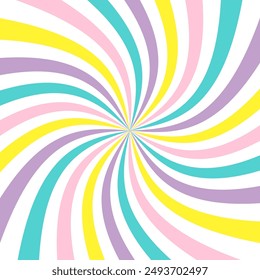 Colorful Sunburst swirl background. Sun rays. Radial swirl abstract lines 