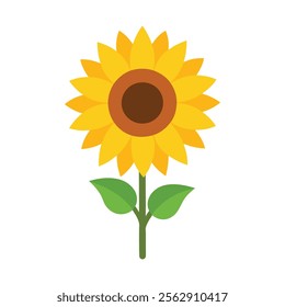 Colorful sunflower vector art illustration.