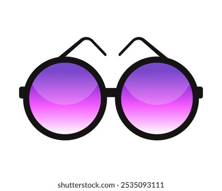 Colorful sunglasses isolated icon on white background. Flat cartoon style vector illustration.