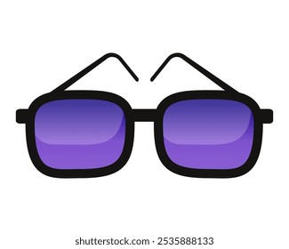Colorful sunglasses isolated icon on white background. Flat cartoon style vector illustration.
