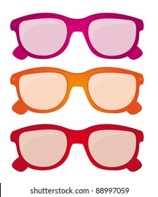 colorful sunglasses isolated over white background. vector