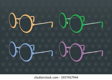 Colorful: sunglasses on patterned background