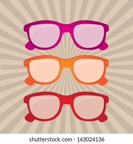 colorful sunglasses over grunge background vector illustration