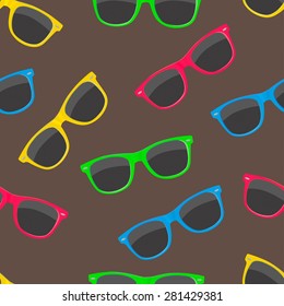 Colorful sunglasses seamless pattern. Can be used for wallpaper, web page background, decorating of textiles.