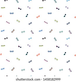 Colorful sunglasses seamless pattern. Summer symbol vector print.Fabric design.