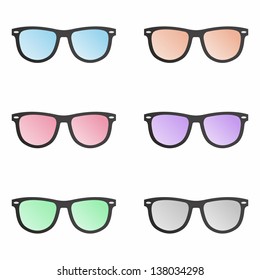 Colorful sunglasses set