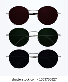 Colorful sunglasses set. vector illustration