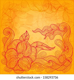 Colorful sunny vector doodle background