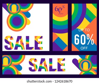 Colorful super sale and discount banner