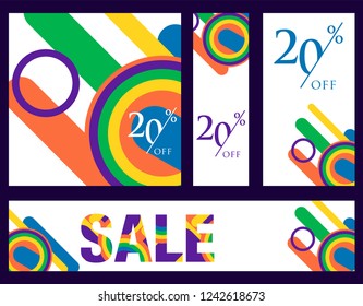 Colorful super sale and discount banner