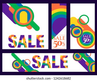 Colorful super sale and discount banner