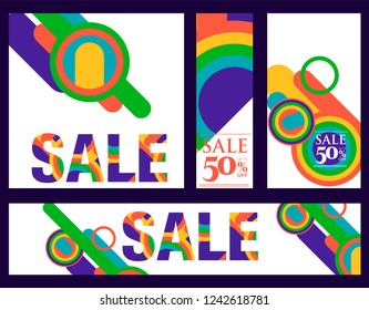 Colorful super sale and discount banner
