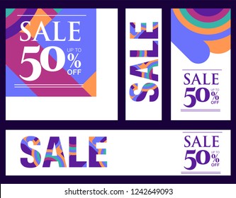 Colorful super sale and discount banner